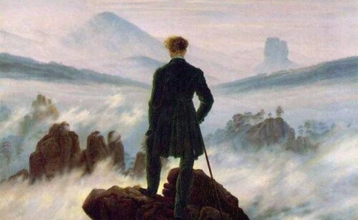 Caspar Friedrich, "Viandante sul mare di nebbia" 1818