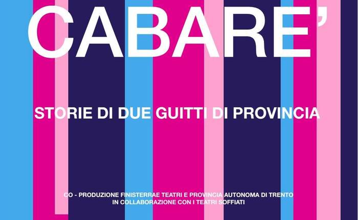 locandina multicolore (azzurra, viola, rosa e fuxia) dello spettacolo
