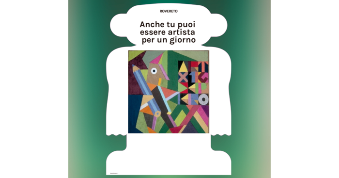 Immagine sagomata con sfondo futurista