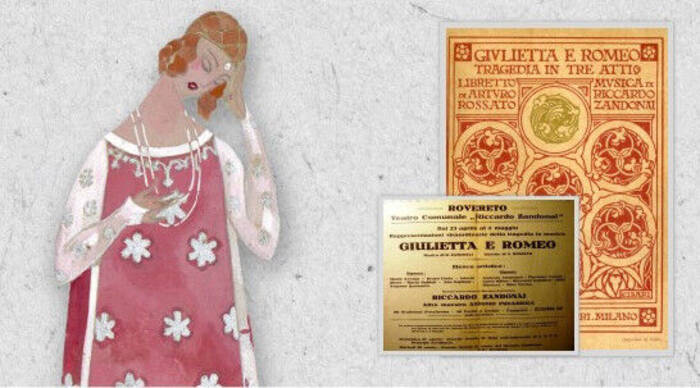 particolare della locandina con immagine di Giulietta e particolare di libretto d'opera