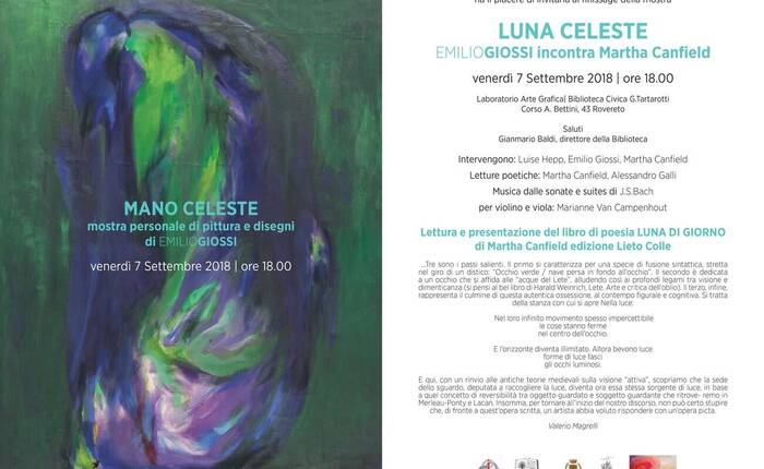 invito all'evento con dipinto di Giossi