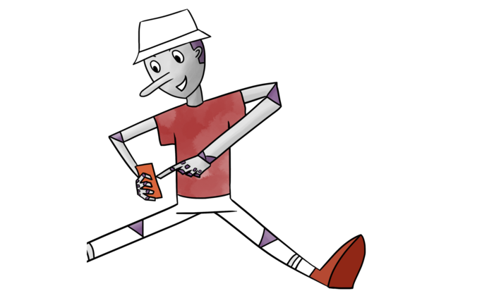 Pinocchio con smartphone. Illustrazione di Letizia Chesini