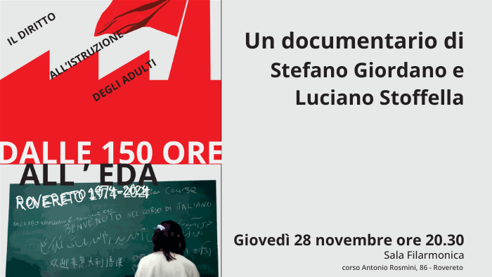 Il diritto all'istruzione degli adulti. Dalle 150 ore all'EDA Rovereto 1974-2024