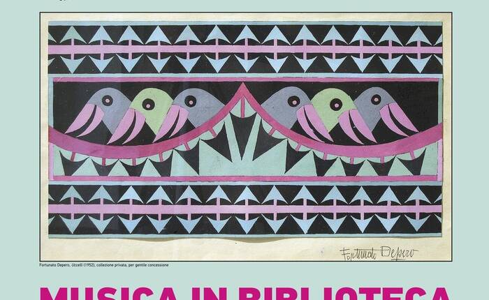 particolare della locandina della musica in biblioteca