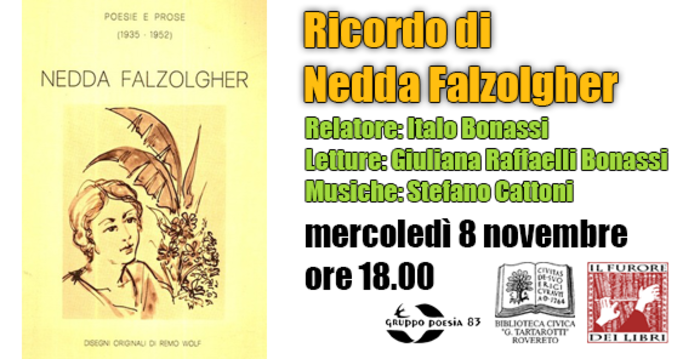 ritratto di Nedda Falzolgher e particolare della locandina