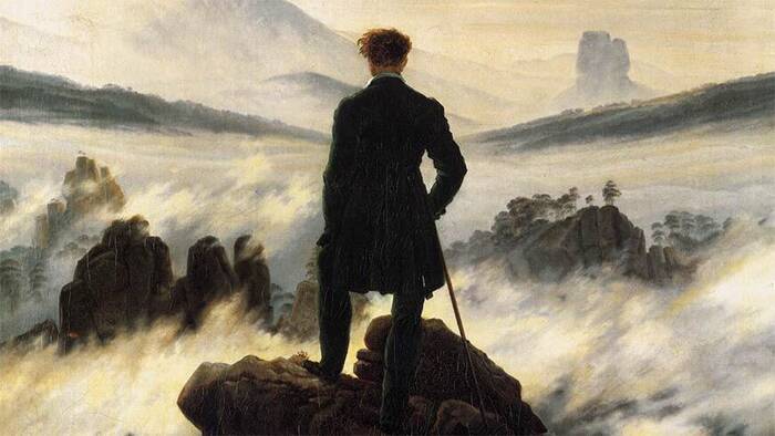 Dipinto Viandante sul mare di nebbia