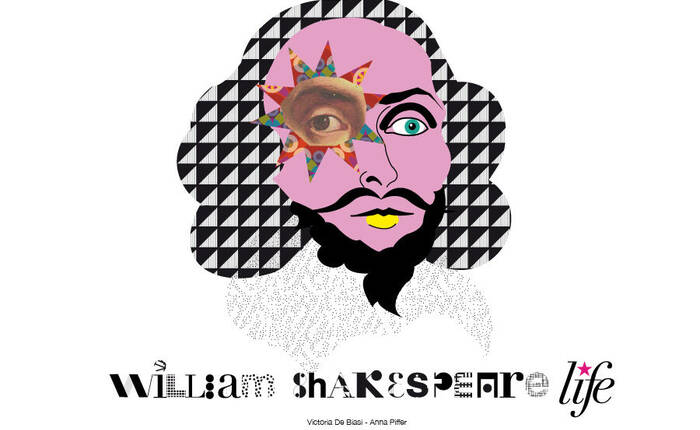 Ritratto di Shakespeare rielaborato da Victoria De Biasi e Anna Piffer (Liceo artistico Depero)