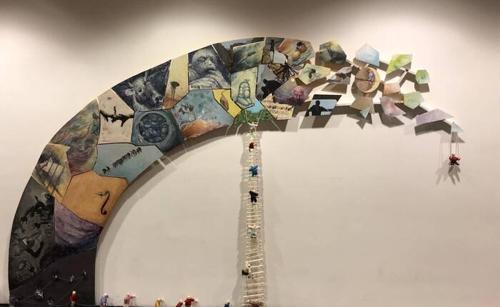l'allestimento artistico in mostra