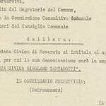 Intitolazione a Girolamo Tartarotti della Biblioteca civica (Archivio Storico Comunale di Rovereto)