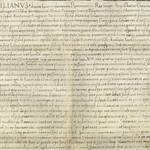 Particolare del testo e della cornice di sinistra