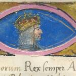 prticolare della miniatura con il ritratto dell'imperatore Massimiliano I d'Asburgo