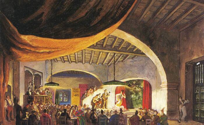 rappresentazione teatrale spagnoleggiante (disegno)