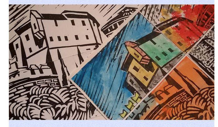 il castello di Rovereto in una stampa artistica