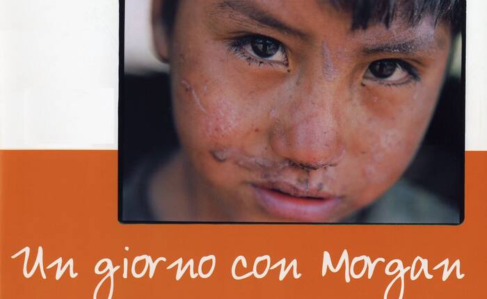 Copertina del libro che ritrae il piccolo Morgan