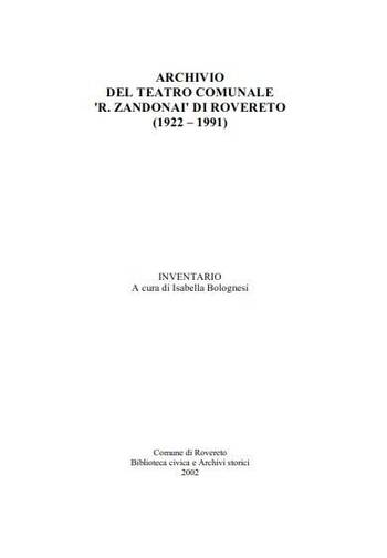 Frontespizio del libro