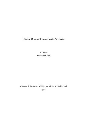 Frontespizio della pubblicazione