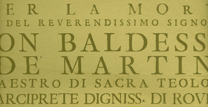 Particolare di una pubblicazione minore celebrativa con piccolo angelo annunziante
