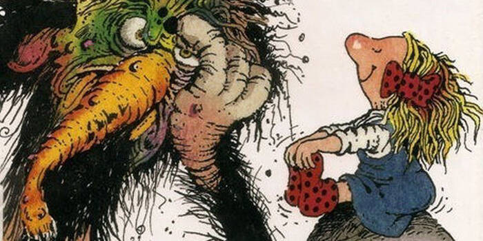 il mostro peloso e la protagonista