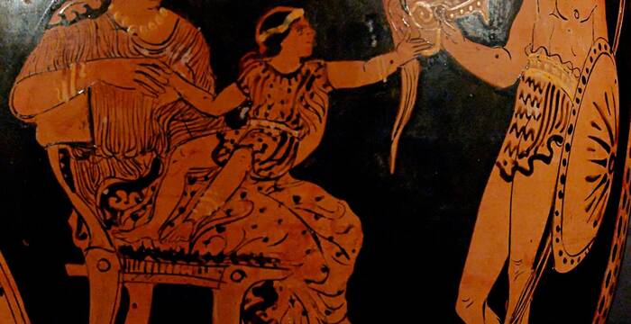 Ettore, Andromaca e Astianatte - vaso greco