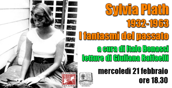 locandina con ritratto della poetessa Sylvia Plath