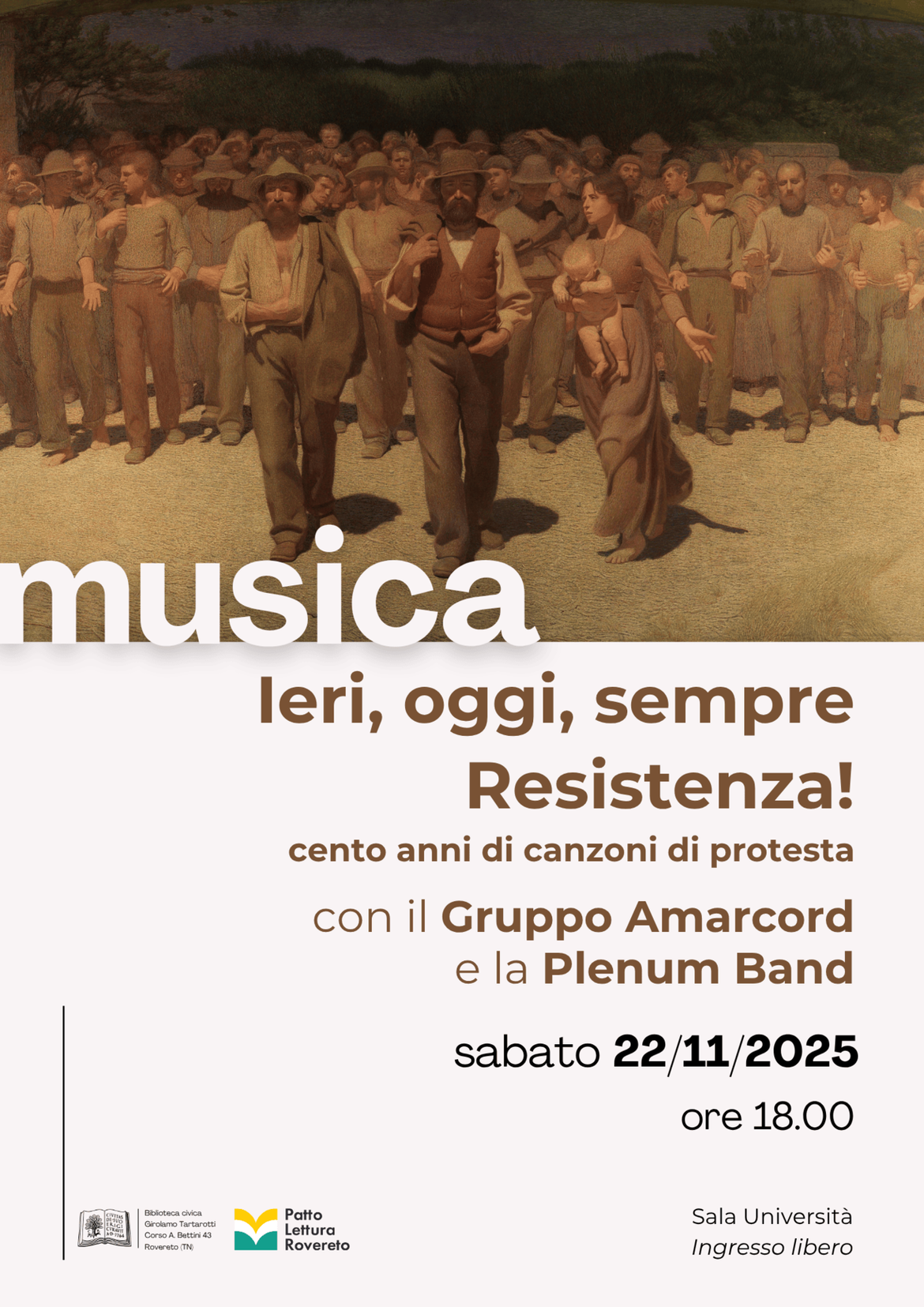 Locandina 100 anni di canzoni di protesta