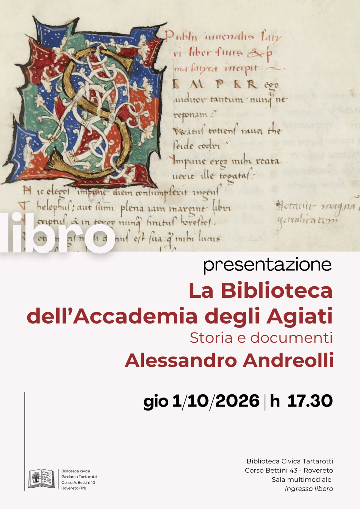 Locandina Biblioteca Agiati