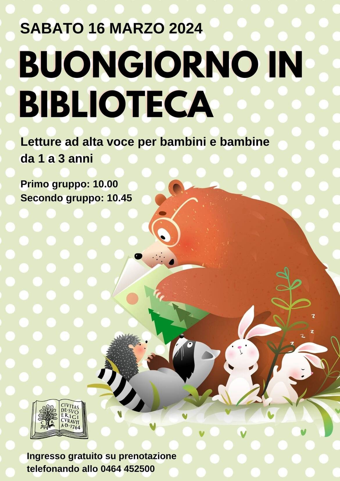 Locandina Buongiorno in biblioteca Caeb