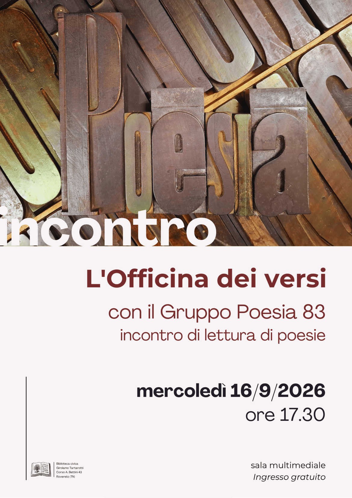 Locandina L'officina dei versi 3/26