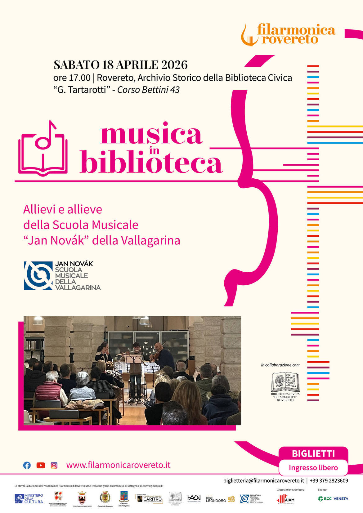 Locandina Musica in biblioteca aprile