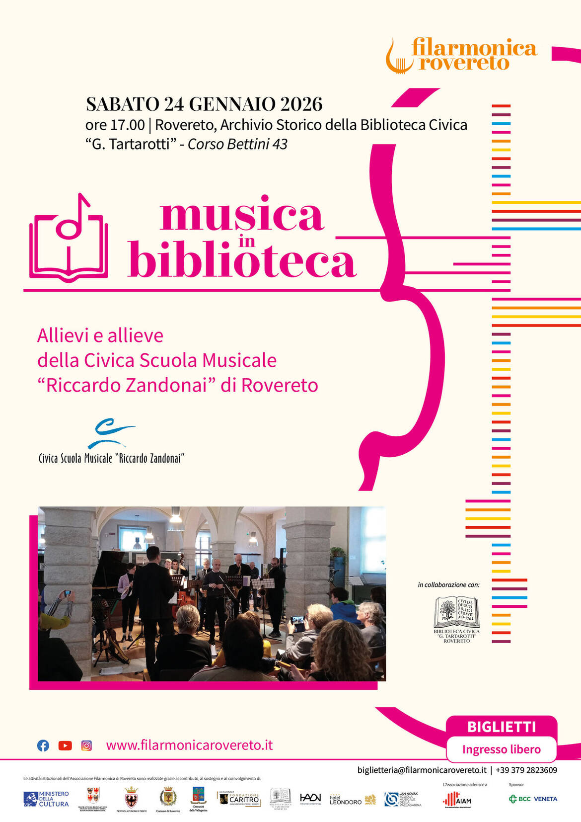 Locandina Musica in biblioteca gennaio 26