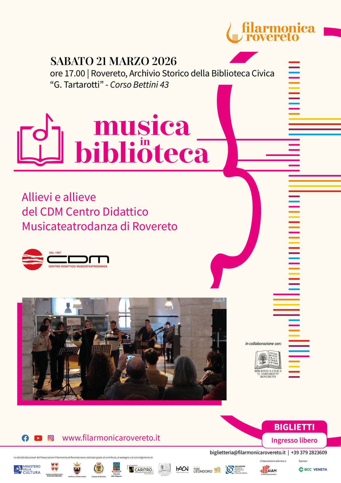 Locandina Musica in biblioteca marzo 26
