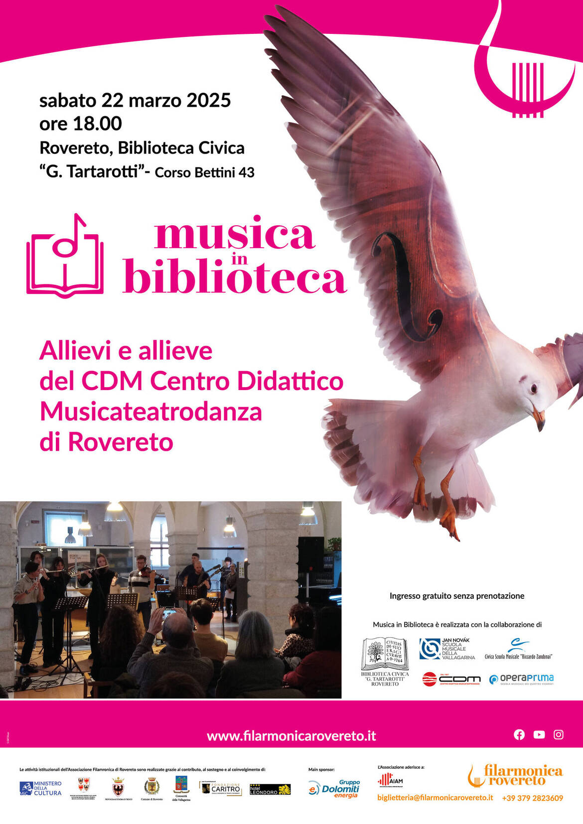 Locandina Musica in biblioteca marzo