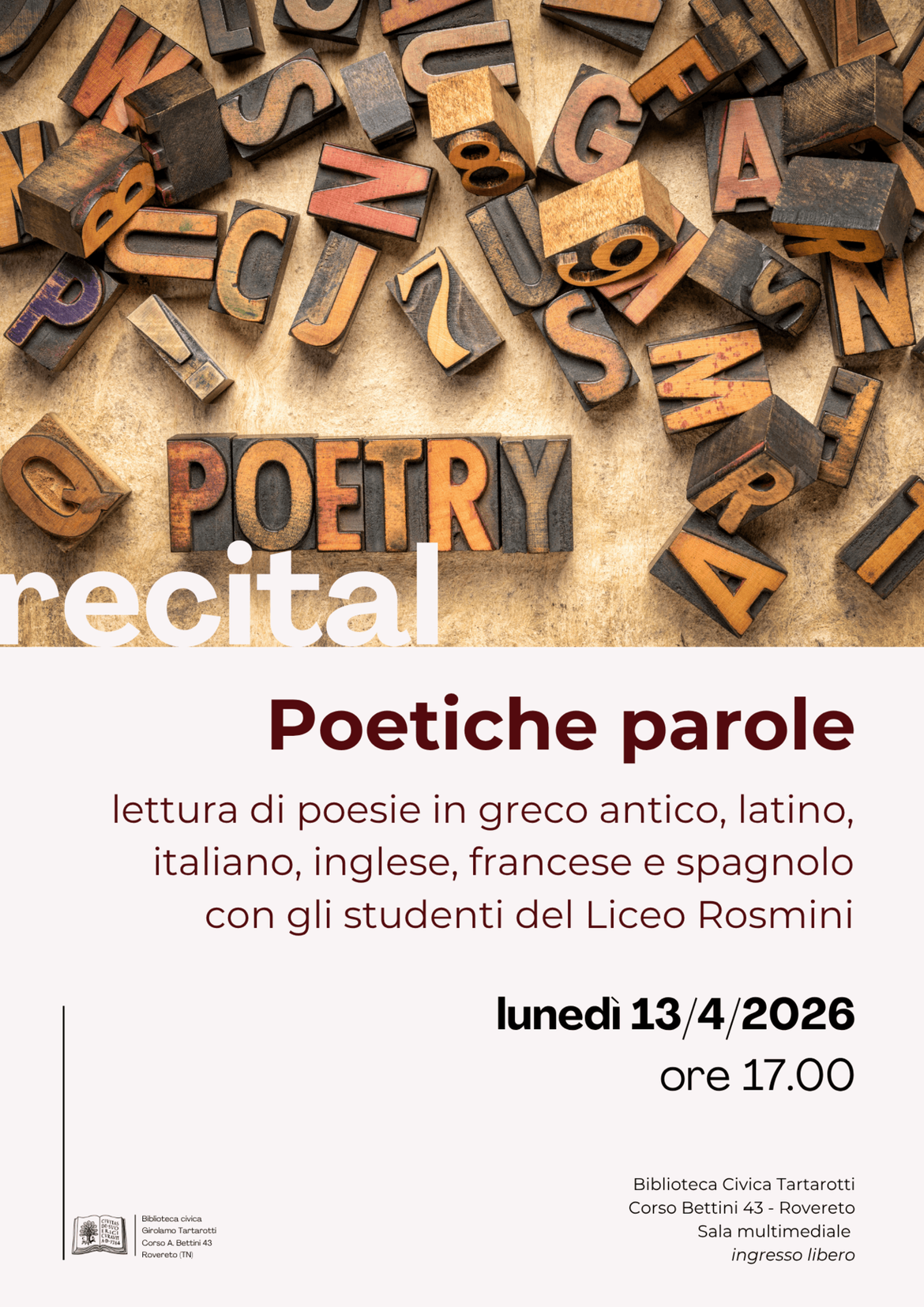 Locandina Poetiche parole 2026