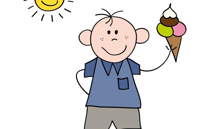 disegno di bimbo con gelato