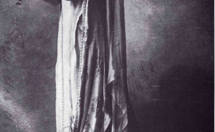 foto d'epoca in bianco e nero: la cantante Dalla Rizza interpreta Francesca da Rimini